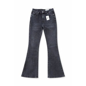 LNDN Mini Flare Jeans Black Washed High Rise Denim Size 31 NWT Trend Classic